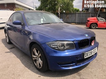 Location: Nottingham - 2008 BMW 120D ES Coupe REG: DE08OZC, Keys: No, MOT Expiry date: 19/03/2026, 1995 Diesel, 6 Speed Manual Diesel, Former Keepers: 5