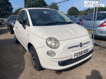 Location: Mitcham - 2008 FIAT 500 POP RHD 3 Door Hatchback REG: FE58KDU, Keys: No, MOT Expiry date: 23/07/2026, 1242 Petrol, 5 Speed Manual Petrol, Former Keepers: 6
