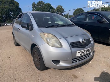 Location: Mitcham - 2006 TOYOTA YARIS ION 5 Door Hatchback REG: YX56WYP, Keys: No, MOT Expiry date: 29/12/2026, 998 Petrol, 5 Speed Manual Petrol, Former Keepers: 12