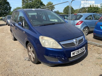 Location: Mitcham - 2008 VAUXHALL ZAFIRA EXCLUSIV MPV REG: MF08OSN, Keys: No, MOT Expiry date: 30/07/2026, 1598 Petrol, 5 Speed Manual Petrol, Former Keepers: 5