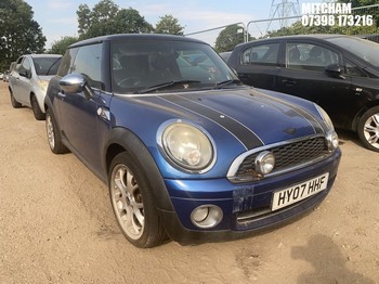 Location: Mitcham - 2007 MINI COOPER 3 Door Hatchback REG: HY07HHF, Keys: No, MOT Expiry date: 24/08/2026, 1598 Petrol, 6 Speed Manual Petrol, Former Keepers: 10