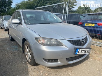 Location: Mitcham - 2006 MAZDA 3 TS AT 4 Door Saloon REG: LX06ASU, Keys: No, MOT Expiry date: 05/10/2026, 1598 Petrol, 5 Speed Auto Petrol, Former Keepers: 5