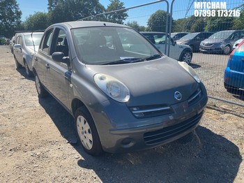 Location: Mitcham - 2005 NISSAN MICRA S 5 Door Hatchback REG: NL55RYW, Keys: No, MOT Expiry date: 15/08/2025, 1240 Petrol, 5 Speed Manual Petrol, Former Keepers: 5