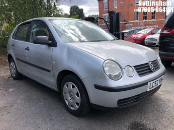 Location: Nottingham - 2002 VOLKSWAGEN POLO E 5 Door Hatchback REG: LC52YWH, Keys: No, MOT Expiry date: 08/05/2027, 1198 Petrol, 5 Speed Manual Petrol, Former Keepers: 2