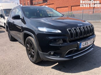 Location: Nottingham - 2015 JEEP CHEROKEE LIMITED M-JET 4X ESTATE REG: LK15TGO, 1956cc DIESEL, 9 SPEED AUTO DIESEL, Former Keepers: 3, Keys: Yes, MOT Expiry date: 18/02/2027