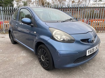 Location: Manchester - 2008 TOYOTA AYGO BLUE VVT-I 3 Door Hatchback REG: YA08JHZ, 998cc Petrol, 5 Speed Manual Petrol, Former Keepers: 12, Keys: No, MOT Expiry date: 24/04/2027