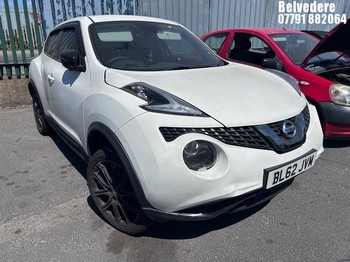 Location: Belvedere - 2013 NISSAN JUKE VISIA 5 Door Hatchback REG: BL62JVM, Keys: No, MOT Expiry date: 02/12/2025, 1598 Petrol, 5 Speed Manual Petrol, Former Keepers: 13