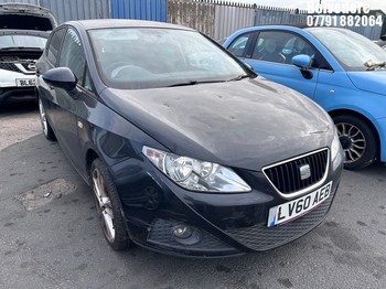Location: Belvedere - 2010 SEAT IBIZA SPORT 5 Door Hatchback REG: LV60AEB, Keys: No, MOT Expiry date: 18/06/2026, 1390 Petrol, 5 Speed Manual Petrol, Former Keepers: 3