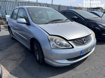 Location: Belvedere - 2005 HONDA CIVIC VTEC EXECUTIVE AUTO 5 Door Hatchback REG: AX05VCG, Keys: No, MOT Expiry date: 29/08/2026, 1590 Petrol, 4 Speed Auto Petrol, Former Keepers: 7