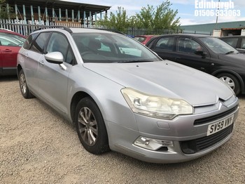 Location: Edinburgh - 2009 CITROEN C5 VTR+ NAV HDI Estate REG: SV59VNY, Keys: No, MOT Expiry date: 28/04/2027, 1560 Diesel, 5 Speed Manual Diesel, Former Keepers: 3