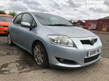 Location: Edinburgh - 2008 TOYOTA AURIS SR D-4D 5 Door Hatchback REG: GU08YWC, Keys: No, MOT Expiry date: 19/04/2024, 1998 Diesel, 5 Speed Manual Diesel, Former Keepers: 7