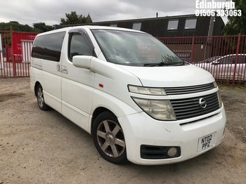 Location: Edinburgh - 2002 NISSAN MPV REG: NT02PPZ, Keys: No, MOT Expiry date: 18/08/2025, 3490 Petrol,, Former Keepers: 5