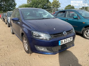 Location: Mitcham - 2013 VOLKSWAGEN POLO MATCH EDITION 5 Door Hatchback REG: BL63LZF, Keys: No, MOT Expiry date: 30/12/2026, 1198 Petrol, 5 Speed Manual Petrol, Former Keepers: 3