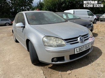 Location: Mitcham - 2007 VOLKSWAGEN GOLF MATCH TDI 105 A 5 Door Hatchback REG: LB07DJY, Keys: No, MOT Expiry date: 29/06/2026, 1896 Diesel, 5 Speed Auto Diesel, Former Keepers: 6