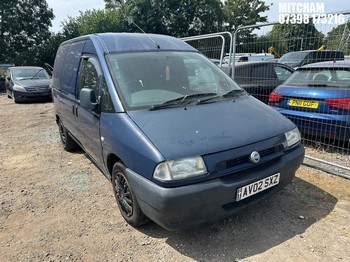 Location: Mitcham - 2002 FIAT SCUDO Van REG: AV02SXZ, Keys: No, MOT Expiry date: 08/05/2027, 2000 Diesel, MANUAL, Former Keepers: 5