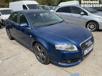 Location: Brentwood - 2007 AUDI A4 S LINE T FSI CVT 4 Door Saloon REG: LY07PJX, Keys: No, MOT Expiry date: 04/11/2026, 1984 Petrol, Variable Speed Auto Petrol, Former Keepers: 11