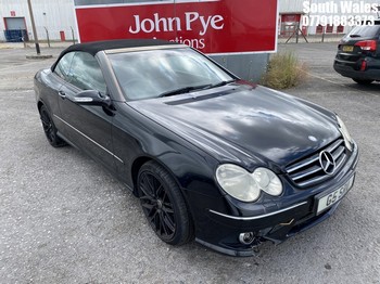 Location: South Wales - 2008 MERCEDES CLK280 SPORT AUTO Convertible REG: G5SRU, Keys: No, MOT Expiry date: 12/04/2027, 2996 Petrol, 7 Speed Auto Petrol, Former Keepers: 9