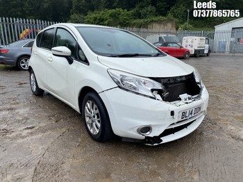NOTE: ATF Registered Buyers ONLY - Location: Leeds - 2014 NISSAN NOTE ACENTA PREMIUM MPV REG: BL14DDN, Keys: No, MOT Expiry date: 13-06-2025, 1198 Petrol, 5 Speed Manual Petrol, Former Keepers: 6
