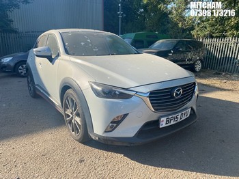 Location: Mitcham - 2015 MAZDA CX-3 SPORT NAV D 5 Door Hatchback REG: BP15DYU, Keys: No, MOT Expiry date: 08/04/2025, 1497 Diesel, 6 Speed Manual Diesel, Former Keepers: 5