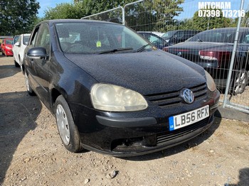 Location: Mitcham - 2006 VOLKSWAGEN GOLF S 80 5 Door Hatchback REG: LB56RFX, Keys: No, MOT Expiry date: 01/03/2026, 1390 Petrol, 5 Speed Manual Petrol, Former Keepers: 3