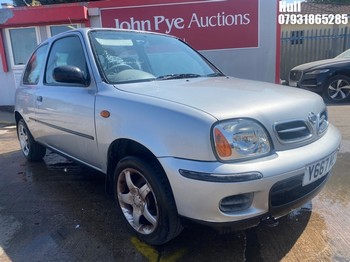 Location: Hull - 2001 NISSAN MICRA S 3 Door Hatchback REG: Y667MET, Keys: No, MOT Expiry date: 30/09/2026, 998 Petrol, 5 Speed Manual Petrol, Former Keepers: 8
