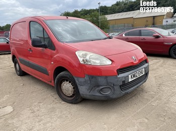 Location: Leeds - 2012 PEUGEOT PARTNER 625 S L1 HDI Panel Van REG: KM12EHU, Keys: No, MOT Expiry date: 17-01-2026, 1560 Diesel, 5 Speed Manual Diesel, Former Keepers: 1