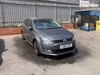 Location: Hayes - 2010 VOLKSWAGEN POLO SEL 85 5 Door Hatchback REG: LX60ZRY, Keys: No, MOT Expiry date: 20/02/2027, 1390 Petrol, 5 Speed Manual Petrol, Former Keepers: 10
