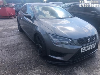 Location: Nottingham - 2015 SEAT LEON CUPRA 280 TSI 3 Door Hatchback REG: CX65LGV, 1984 Petrol, 6 Speed Manual Petrol, Former Keepers: 6, Keys: No, MOT Expiry date: 22/07/2026