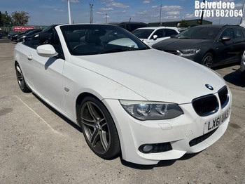 Location: Belvedere - 2011 BMW 320I M SPORT Convertible REG: LX61UAS, 1995cc Petrol, 6 Speed Manual Petrol, Former Keepers: 0, Keys: Yes, MOT Expiry date: 09.09.2026