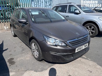 Location: Belvedere - 2016 PEUGEOT 308 ACTIVE PURE TECH S/S 5 Door Hatchback REG: KR65TNN, Keys: No, MOT Expiry date: 04/01/2027, 1200 Petrol, 6 Speed Auto Petrol, Former Keepers: 4