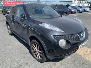 Location: Belvedere - 2012 NISSAN JUKE TEKNA 5 Door Hatchback REG: RO62JVZ, Keys: No, MOT Expiry date: 24.03.2026, 1598 Petrol, 5 Speed Manual Petrol, Former Keepers: 4