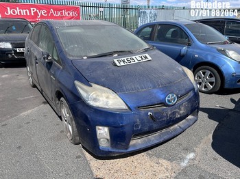 Location: Belvedere - 2009 TOYOTA PRIUS T SPIRIT VVT-I CVT 5 Door Hatchback REG: PK59LXM, Keys: No, MOT Expiry date: 02/09/2026, 1797 Hybrid Electric, Variable 1 Speed Auto Petrol/E, Former Keepers: 8