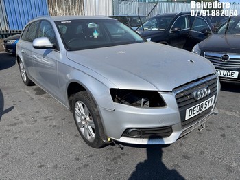 Location: Belvedere - 2008 AUDI A4 SE AVANT TFSI Estate REG: OE08SYV, Keys: Yes, MOT Expiry date: 18/09/2026, 1798 Petrol, 6 Speed Manual Petrol, Former Keepers: 10
