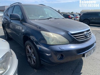 Location: Belvedere - 2006 LEXUS RX400 H SE-L CVT Estate REG: MK56JRV, Keys: No, MOT Expiry date: 21.08.2025, 3311 Hybrid Electric, Variable 1 Speed Auto Petrol/E, Former Keepers: 3