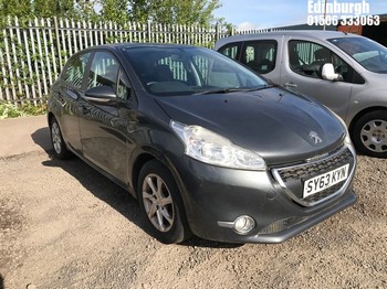 Location: Edinburgh - 2013 PEUGEOT 208 ACTIVE 5 Door Hatchback REG: SY63KYN, Keys: No, MOT Expiry date: 27/04/2026, 1199 Petrol, 5 Speed Manual Petrol, Former Keepers: 3