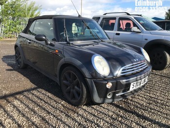 Location: Edinburgh - 2006 MINI MINI ONE Convertible REG: ST06UNZ, Keys: No, MOT Expiry date: 23/02/2026, 1598 Petrol, 5 Speed Manual Petrol, Former Keepers: 11