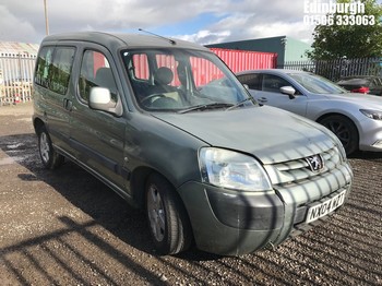 Location: Edinburgh - 2004 PEUGEOT PARTNER COMBI D MPV REG: NX04WZT, Keys: No, MOT Expiry date: 08/09/2026, 1868 Diesel, 5 Speed Manual Diesel, Former Keepers: 11