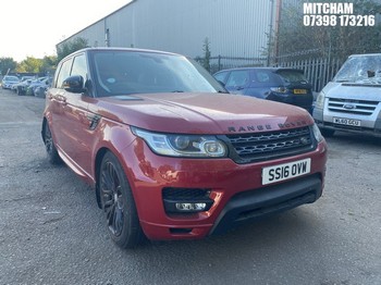 Location: Mitcham - 2016 LAND ROVER R ROVER SPORT HSE DYNAM S Estate REG: SS16OVW, Keys: No, MOT Expiry date: 06/11/2026, 2993 Diesel, 8 Speed Auto Diesel, Former Keepers: 4