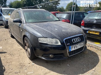 Location: Mitcham - 2007 AUDI A4 AVANT S LINE TDI AUTO Estate REG: FV57VSZ, Keys: No, MOT Expiry date: 11/11/2026, 1968 Diesel, Variable 1 Speed Auto Diesel, Former Keepers: 12