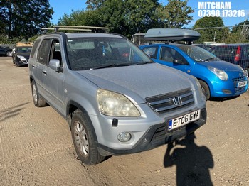 Location: Mitcham - 2006 HONDA CR-V I-CTDI SPORT Estate REG: ET06GWA, Keys: No, MOT Expiry date: 24/07/2025, 2204 Diesel, 6 Speed Manual Diesel, Former Keepers: 1