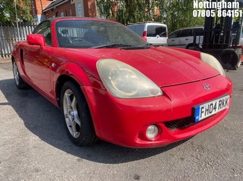Location: Nottingham - 2004 TOYOTA MR2 ROADSTER VVTI Convertible REG: FH04RKK, Keys: No, MOT Expiry date: 02/04/2026, 1794 Petrol, 5 Speed Manual Petrol, Former Keepers: 8