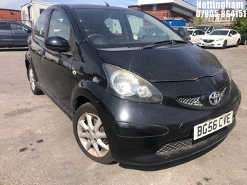 Location: Nottingham - 2006 TOYOTA AYGO BLACK VVT-I 5 Door Hatchback REG: BG56CVE, Keys: No, MOT Expiry date: 04/02/2026, 998 Petrol, 5 Speed Manual Petrol, Former Keepers: 7