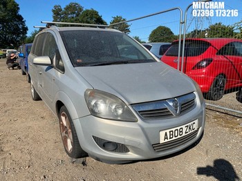 Location: Mitcham - 2008 VAUXHALL ZAFIRA SRI MPV REG: AB08ZKC, Keys: No, MOT Expiry date: 01/07/2026, 1796 Petrol, 5 Speed Manual Petrol, Former Keepers: 3