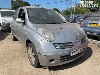 Location: Mitcham - 2006 NISSAN MICRA SVE AUTO 5 Door Hatchback REG: WR06KJA, Keys: No, MOT Expiry date: 29/04/2026, 1386 Petrol, 4 Speed Auto Petrol, Former Keepers: 4