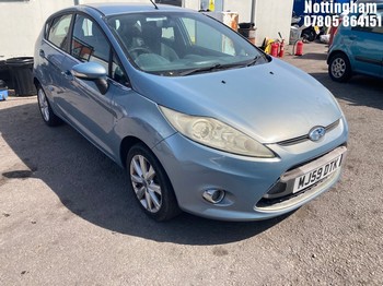Location: Nottingham - 2009 FORD FIESTA ZETEC 5 Door Hatchback REG: MJ59DTK, Keys: No, MOT Expiry date: 20/05/2027, 1242 Petrol, 5 Speed Manual Petrol, Former Keepers: 6
