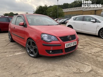 Location: Leeds - 2007 VOLKSWAGEN POLO E 70 3 Door Hatchback REG: AV57XYR, Keys: No, MOT Expiry date: 06/01/2026, 1198 Petrol, 5 Speed Manual Petrol, Former Keepers: 10