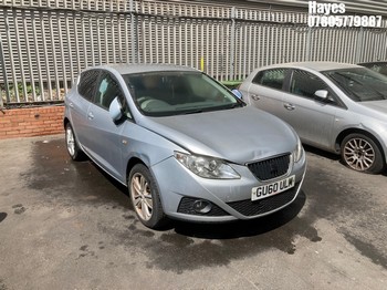 Location: Hayes - 2010 SEAT IBIZA GOOD STUFF 5 Door Hatchback REG: GU60ULM, Keys: No, MOT Expiry date: 24/04/2026, 1390 Petrol, 5 Speed Manual Petrol, Former Keepers: 2