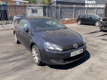 Location: Hayes - 2012 VOLKSWAGEN GOLF SE BLUEMOTION TECH T Convertible REG: GX12VAM, Keys: No, MOT Expiry date: 14/08/2026, 1968 Diesel, 6 Speed Manual Diesel, Former Keepers: 5