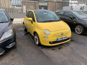 Location: Hayes - 2008 FIAT 500 SPORT RHD 3 Door Hatchback REG: LV58VFS, Keys: No, MOT Expiry date: 02/12/2024, 1242 Petrol, 5 Speed Manual Petrol, Former Keepers: 5
