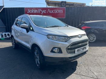 Location: Stapleford - 2017 FORD ECOSPORT TITANIUM TURBO 5 Door Hatchback REG: HK17WPM, 998 Petrol, 5 Speed Manual Petrol, Former Keepers: 6, Keys: No, MOT Expiry date: 19/05/2027